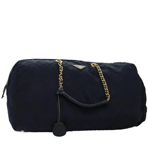 PRADA Boston Bag Nylon Navy Auth - Picture 1 of 16